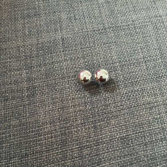 Vintage Round Silver Post Earrings Retro Minimalist Geometric Stud Jewelry 925 - Picture 2 of 4